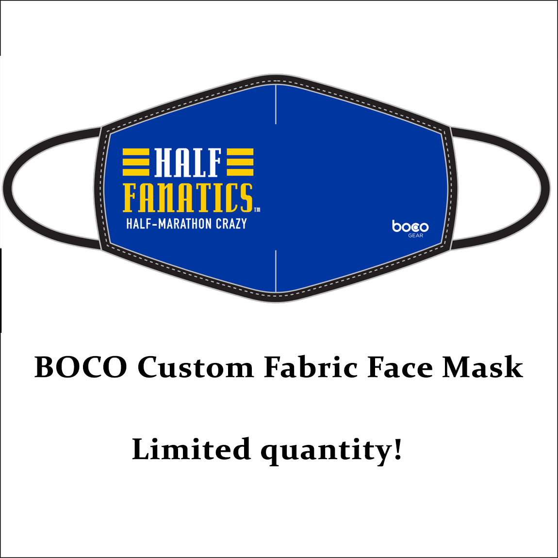 Half Fanatics "Blue" BOCO Custom Fabric Face Mask